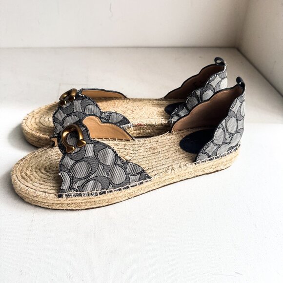 Coach Navy Blue Espadrille Sandals 10 - Picture 3 of 8